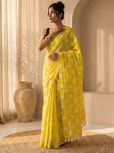 Yellow Sapphire Mul Cotton Saree
