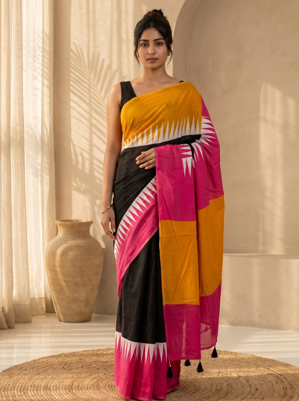 Rainbow Mul Cotton Saree