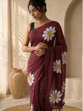 Red Rose Khadi Cotton Saree
