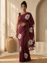 Red Rose Khadi Cotton Saree